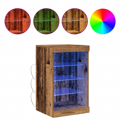 Skænk Med Led-Lys Gammelt Træ 41X37X67 Cm
