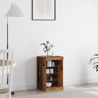 Skænk Med Led-Lys Gammelt Træ 41X37X67 Cm