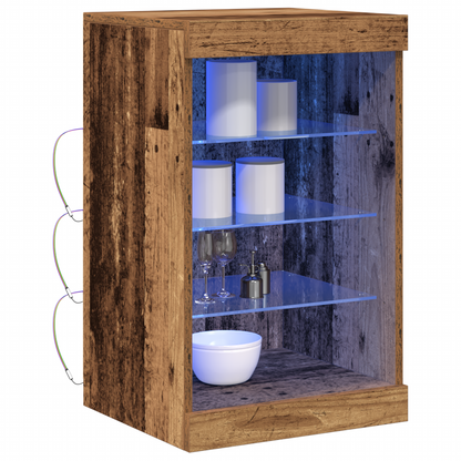 Skænk Med Led-Lys Gammelt Træ 41X37X67 Cm