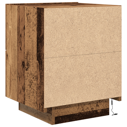 Natborde Med Led-Lys 2 Stk Gamle Træ 45X40X55 Cm