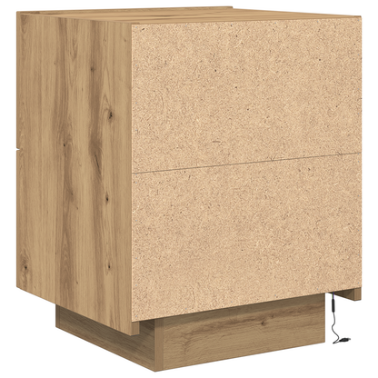 Sengeborde Med Led-Lys 2 Stk Artisan Eg 45X40X55 Cm