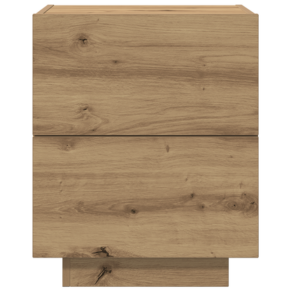 Sengeborde Med Led-Lys 2 Stk Artisan Eg 45X40X55 Cm