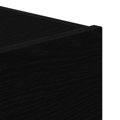 Sengebord Med Led-Lys Sort Eg 45X40X55 Cm