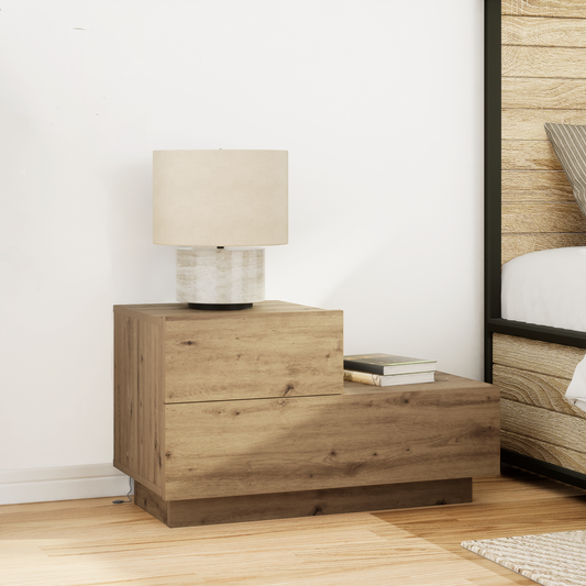 Sengebord Med Led-Lys Artisan Eg 100X36X49 Cm