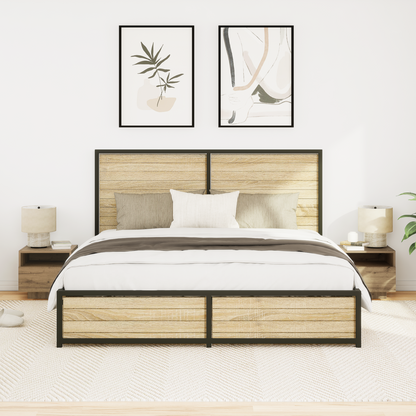Sengeborde Med Led-Lys 2 Stk. Artisan Egetræ 40X39X37 Cm