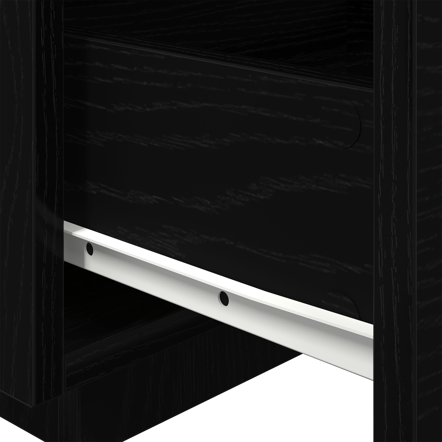 Sengebord Med Led-Lys Sort Eg 40X39X37 Cm