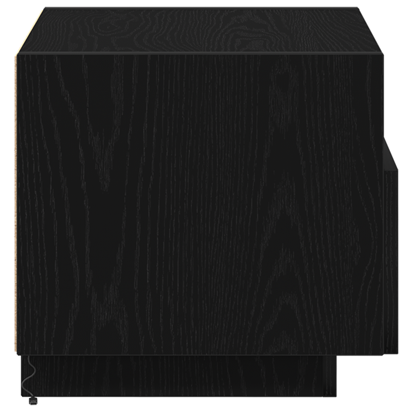 Sengebord Med Led-Lys Sort Eg 40X39X37 Cm