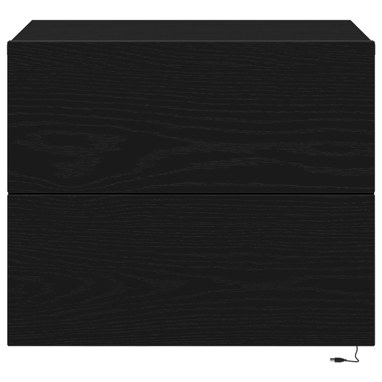 Sengebord Med Led Vægmonteret Sort Eg 50X39X41 Cm