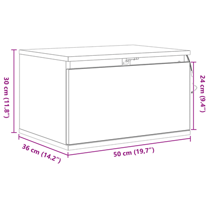 Sengebord Med Led Vægmonteret Gammelt Træ 50X36X30 Cm