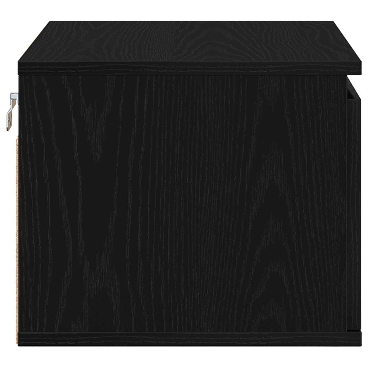 Sengbord Med Led Vægmonteret Sort Eg 50X36X30 Cm