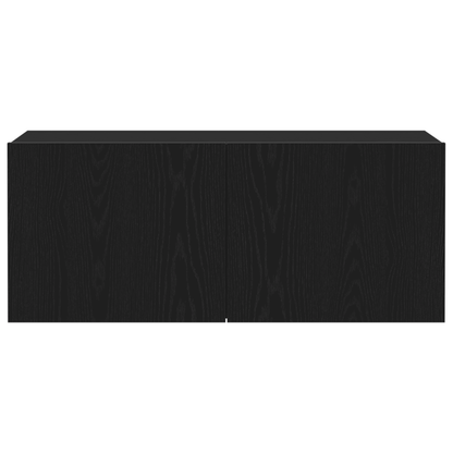 Tv-Skab Vægmonteret Sort Eg 100 X 30 X 41 Cm Konstrueret Træ