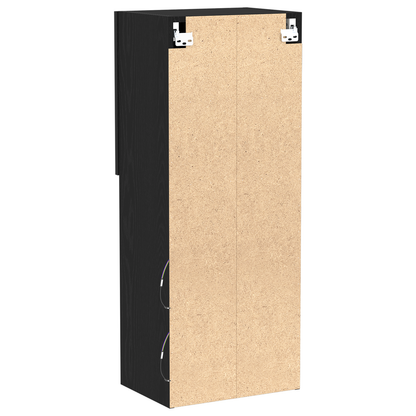 Tv-Skab Vægmonteret Sort Eg 40.5 X 30 X 102 Cm Konstrueret Træ