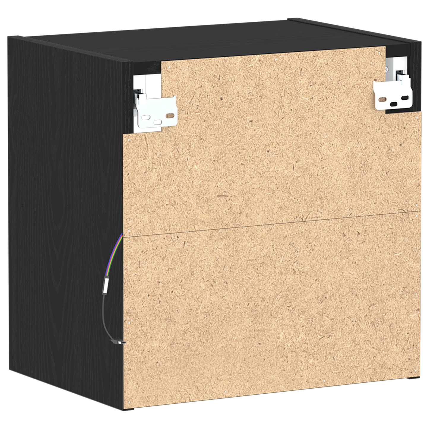 Flydende Hylde 2 Stk Sort Eg 40X28,5X40 Cm Ingeniørtræ
