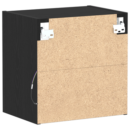 Flydende Hylde 2 Stk Sort Eg 40X28,5X40 Cm Ingeniørtræ