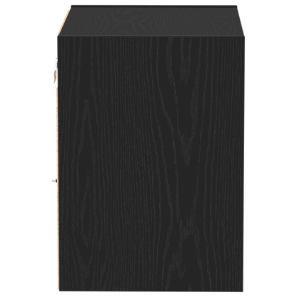 Flydende Hylde 2 Stk Sort Eg 40X28,5X40 Cm Ingeniørtræ