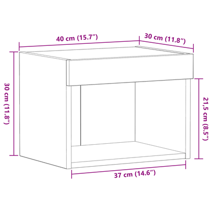 Tv-Skab 2 Dele Sort Eg 40 X 30 X 30 Cm Konstrueret Træ