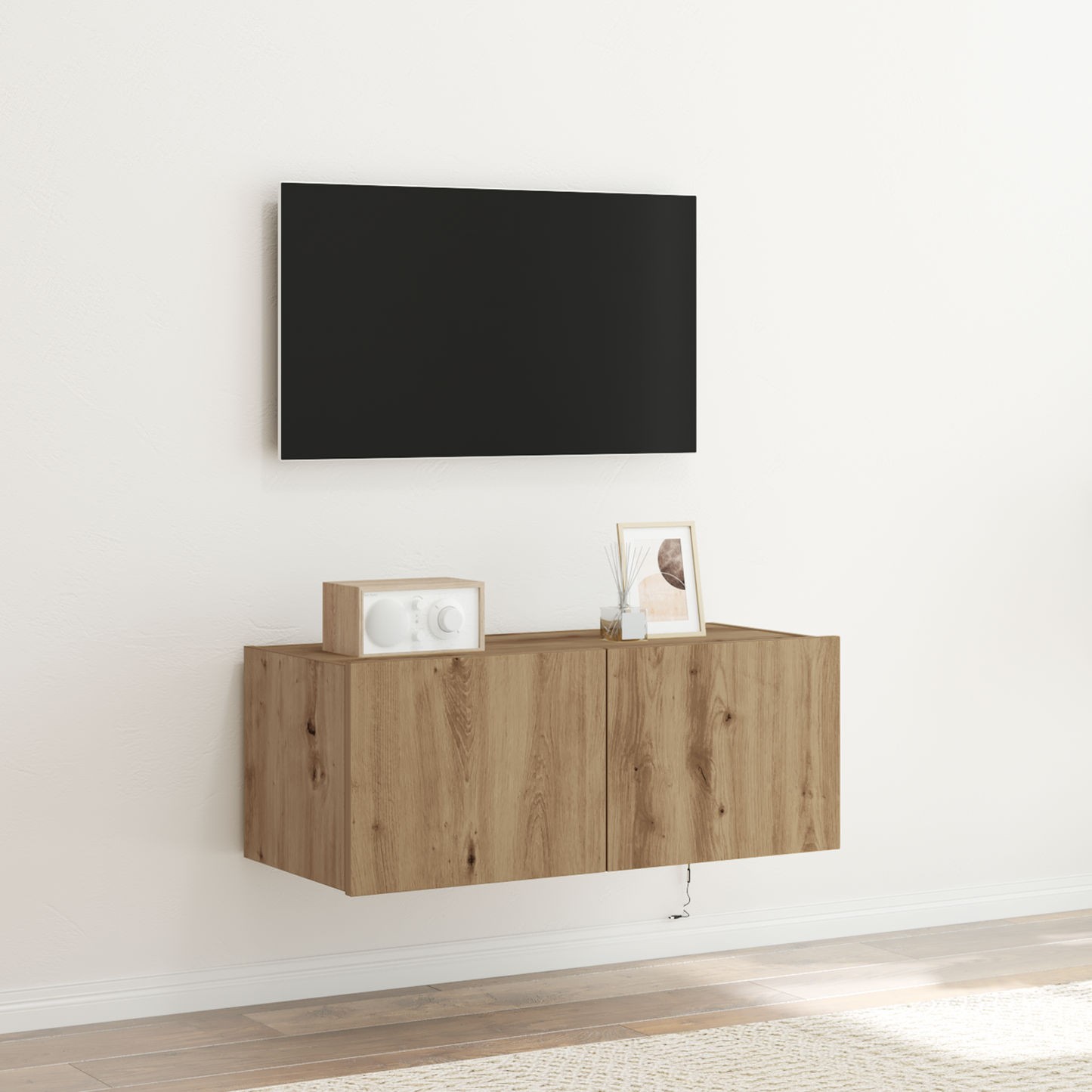 Tv Vægskab Artisan Eg 80 X 35 X 31 Cm Konstrueret Træ