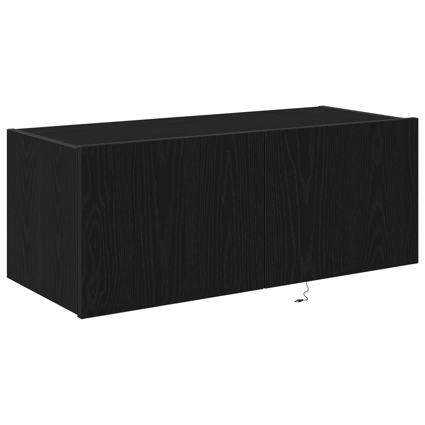 Tv Vægskab Vægmonteret Sort Eg 80 X 35 X 31 Cm Konstrueret Træ