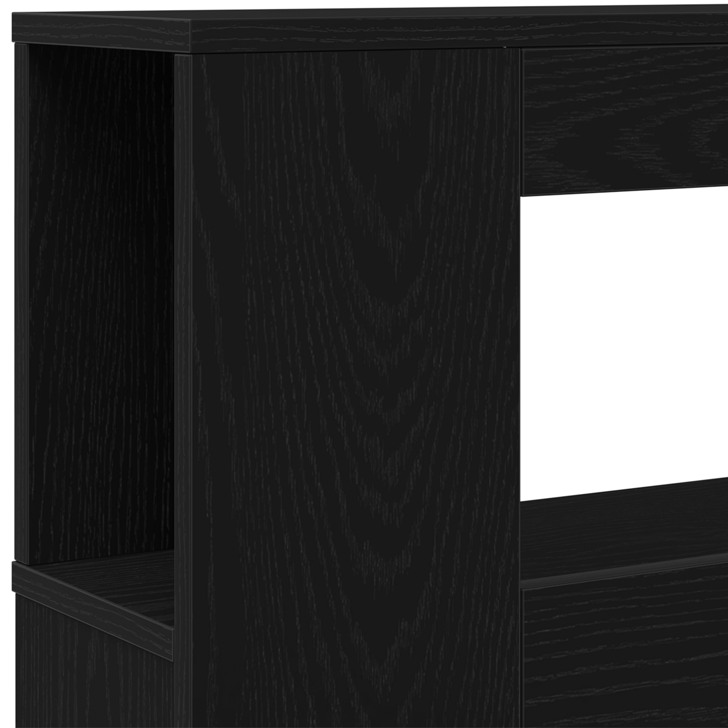 Opbevarings Hovedgærde Med Led Lygter Sort Eg 100X18,5X103,5 Cm