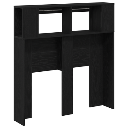 Opbevarings Hovedgærde Med Led Lygter Sort Eg 100X18,5X103,5 Cm