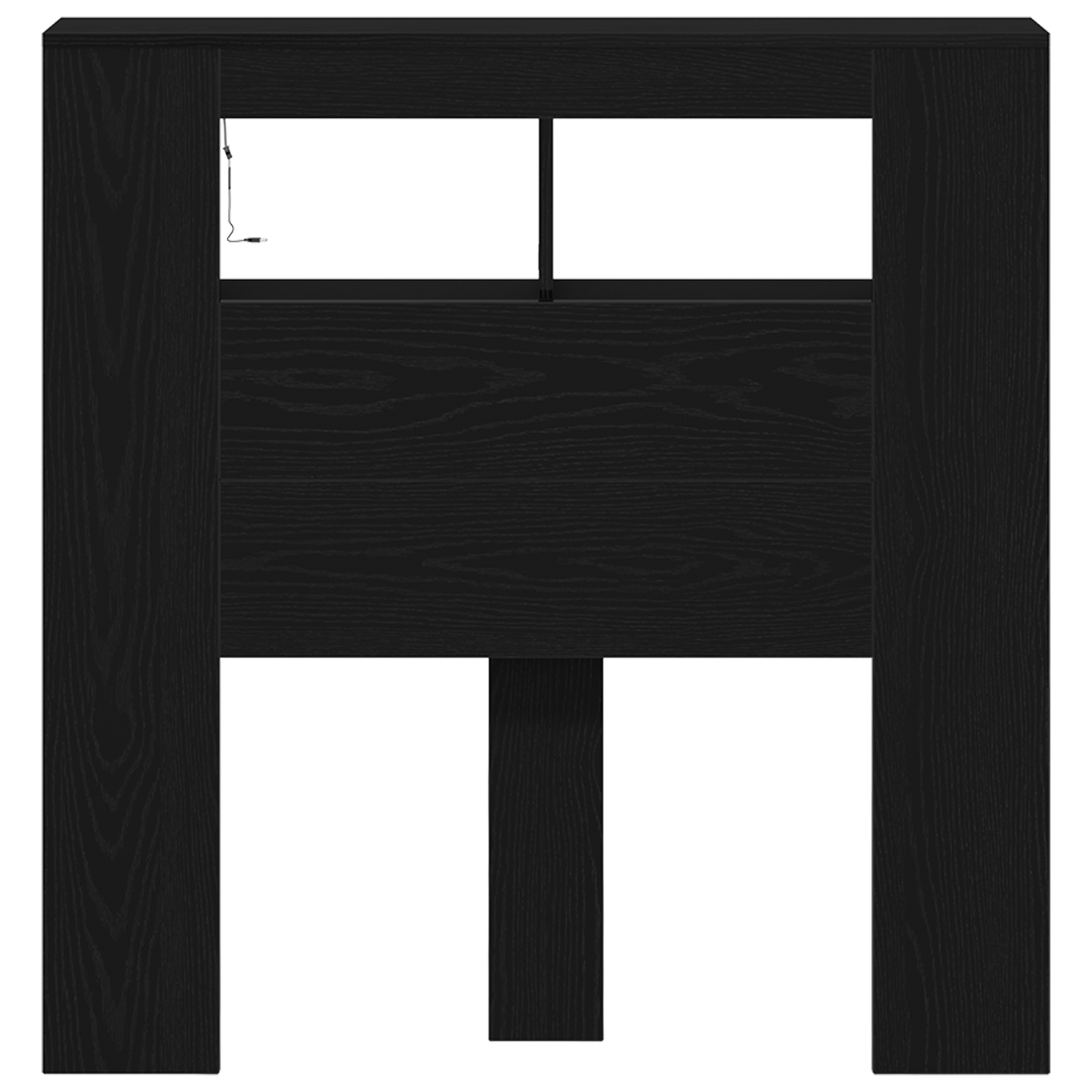 Opbevarings Hovedgærde Med Led Lygter Sort Eg 100X18,5X103,5 Cm