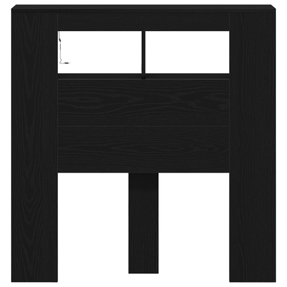Opbevarings Hovedgærde Med Led Lygter Sort Eg 100X18,5X103,5 Cm