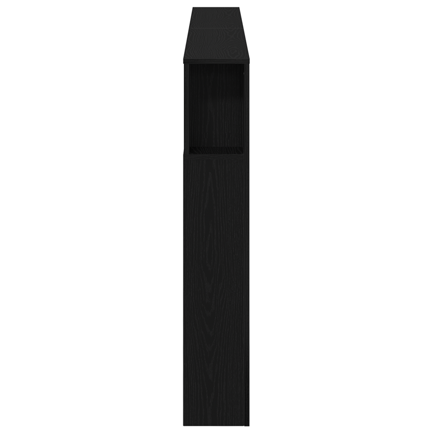 Opbevarings Hovedgærde Med Led Lys Sort Eg 200X18,5X103,5 Cm