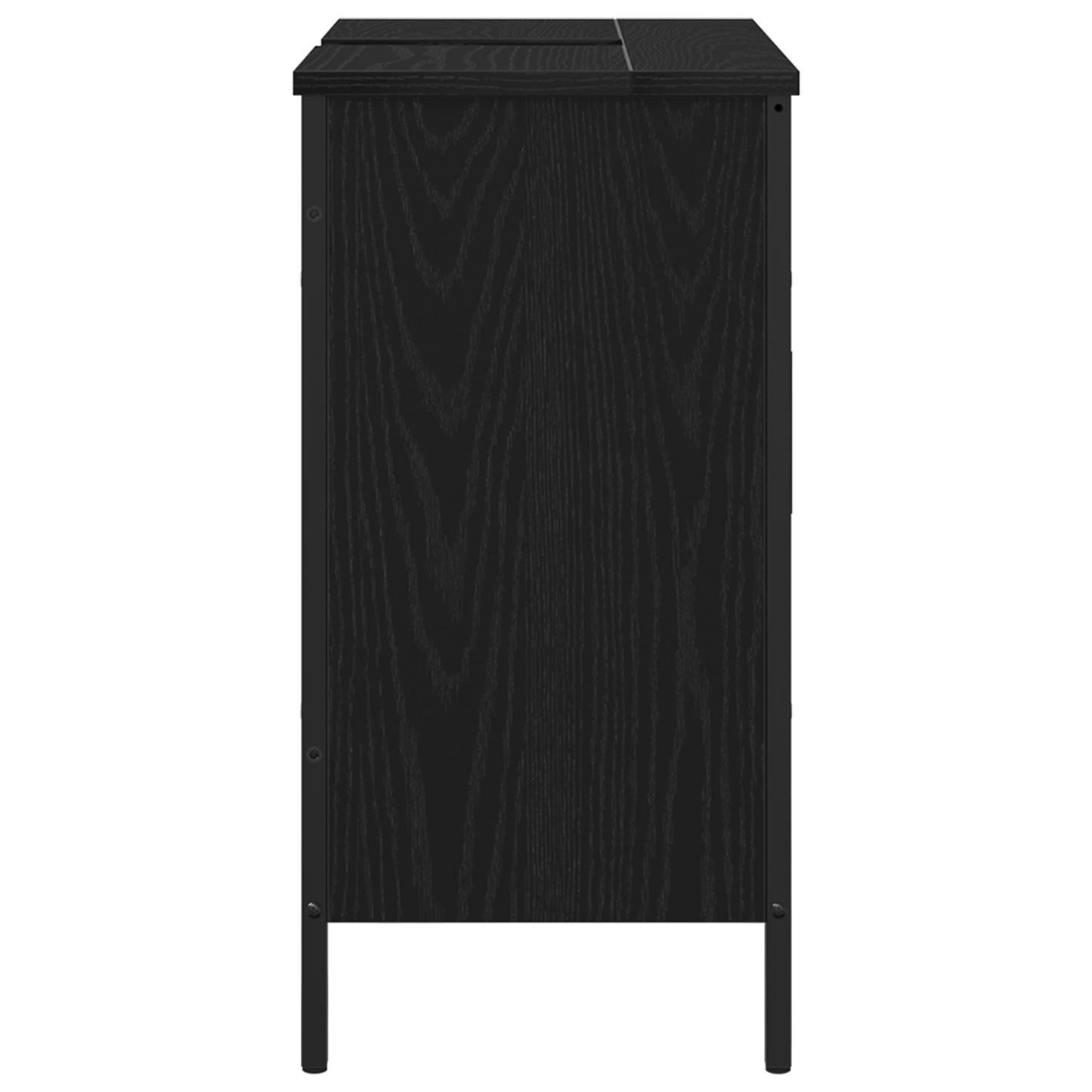 Badeværelsesvaskeskab Sort Eg 60 X 30 X 60 Cm Konstrueret Træ