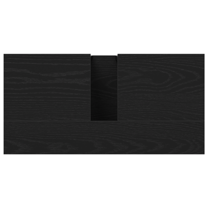 Badeværelsesvaskeskab Sort Eg 60 X 30 X 60 Cm Konstrueret Træ