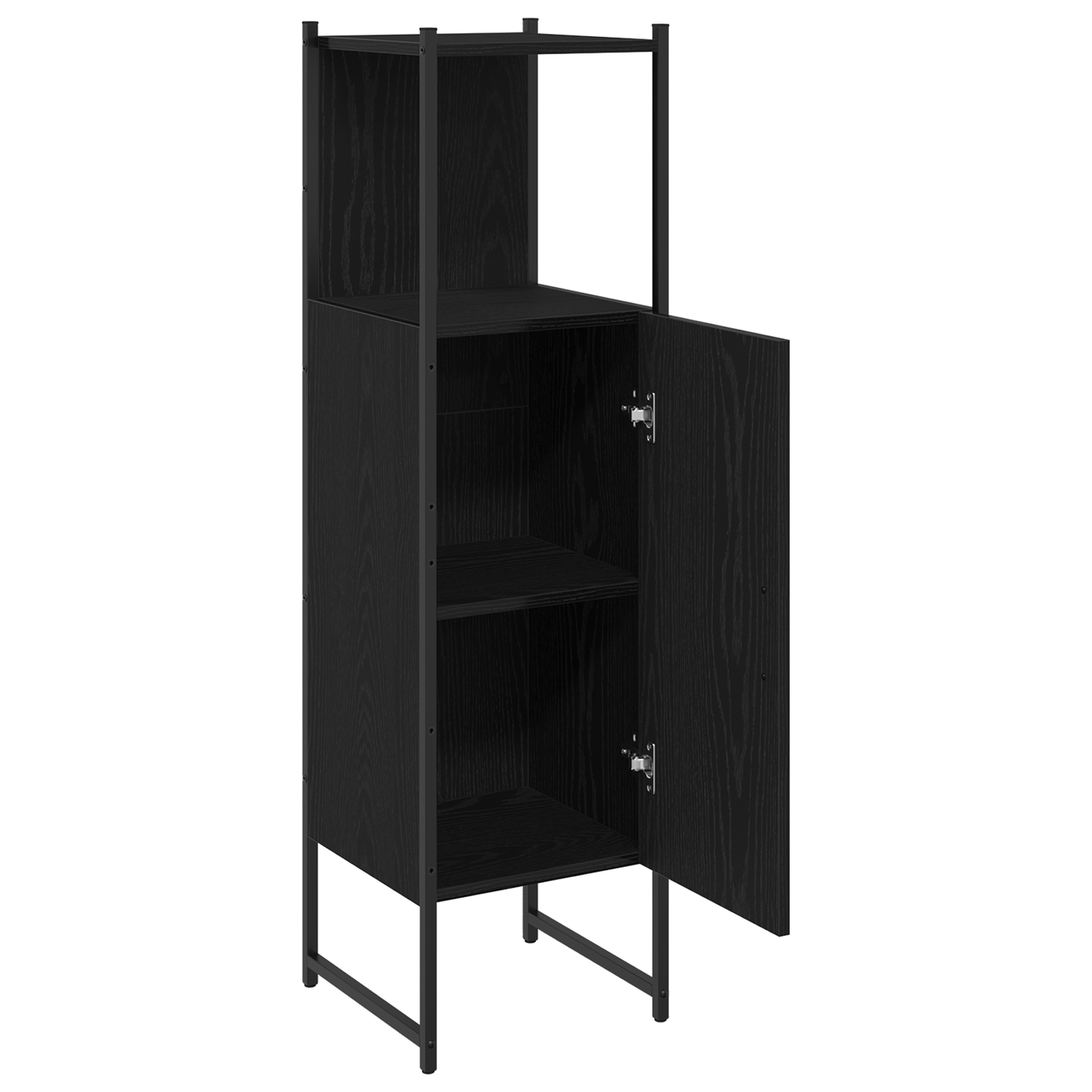 Badeværelsesskab Sort Eg 33 X 33 X 120,5 Cm Konstrueret Træ