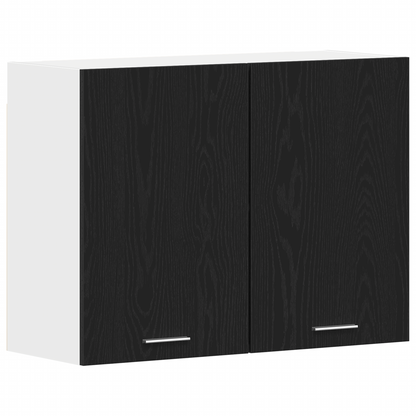 Sort Eg Hængeskab - 80X31X60 Cm - Lavet Af Konstrueret Træ