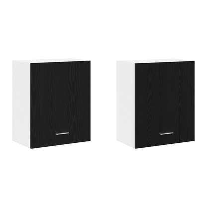 Hængende Skabe - 2 Pak - Sort Eg, 100X31X60 Cm - Fremstillet Af Konstrueret Træ