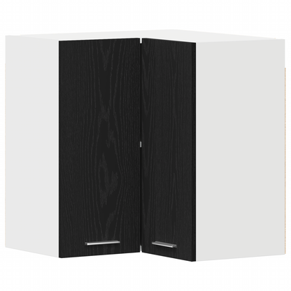 Hængende Hjørneskab - Sort Eg - 57X57X60 Cm - Fremstillet Af Konstrueret Træ