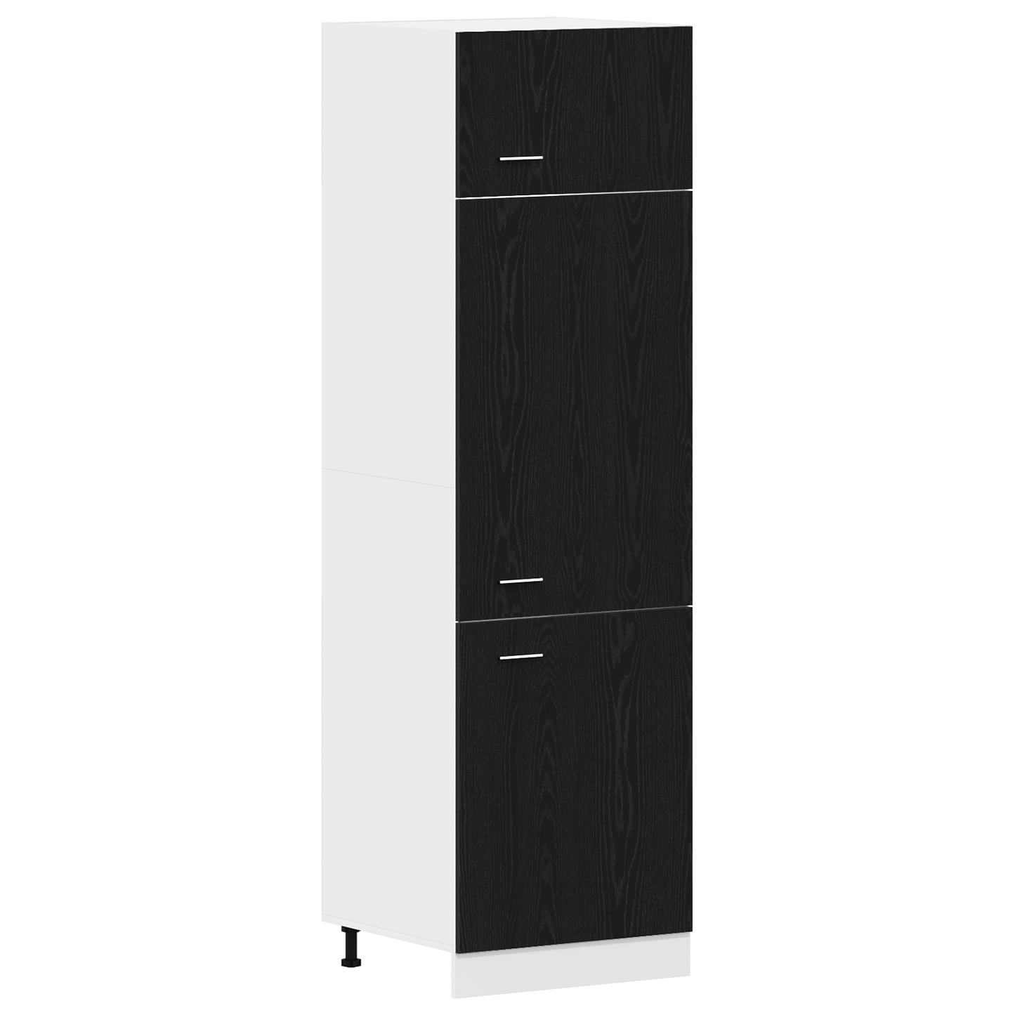 Køleskabsskab I Sort Egetræ - 60X57X207 Cm