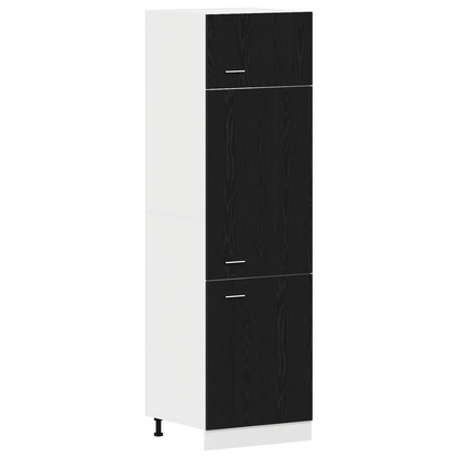 Køleskabsskab I Sort Egetræ - 60X57X207 Cm
