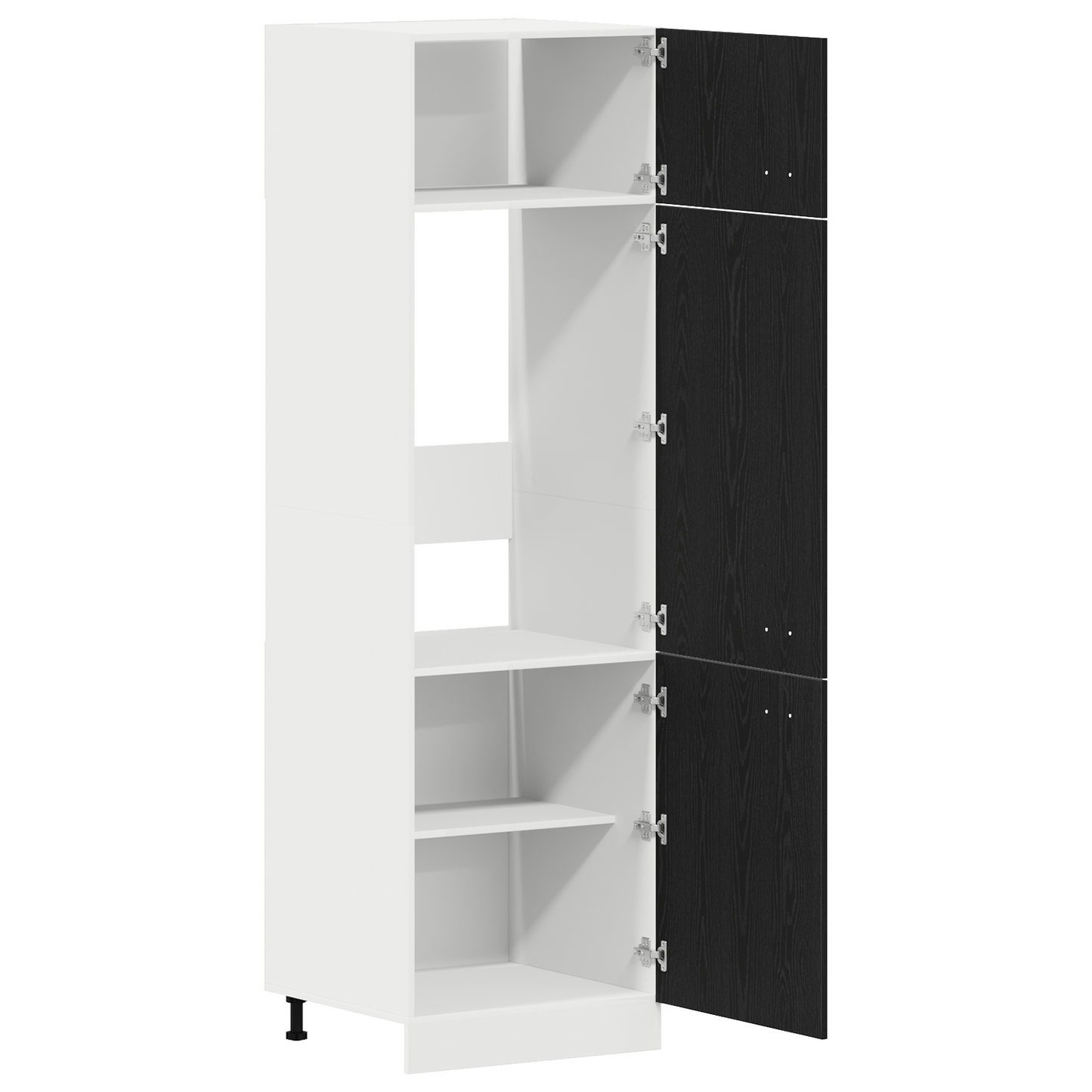 Køleskabsskab I Sort Egetræ - 60X57X207 Cm