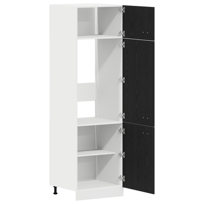 Køleskabsskab I Sort Egetræ - 60X57X207 Cm