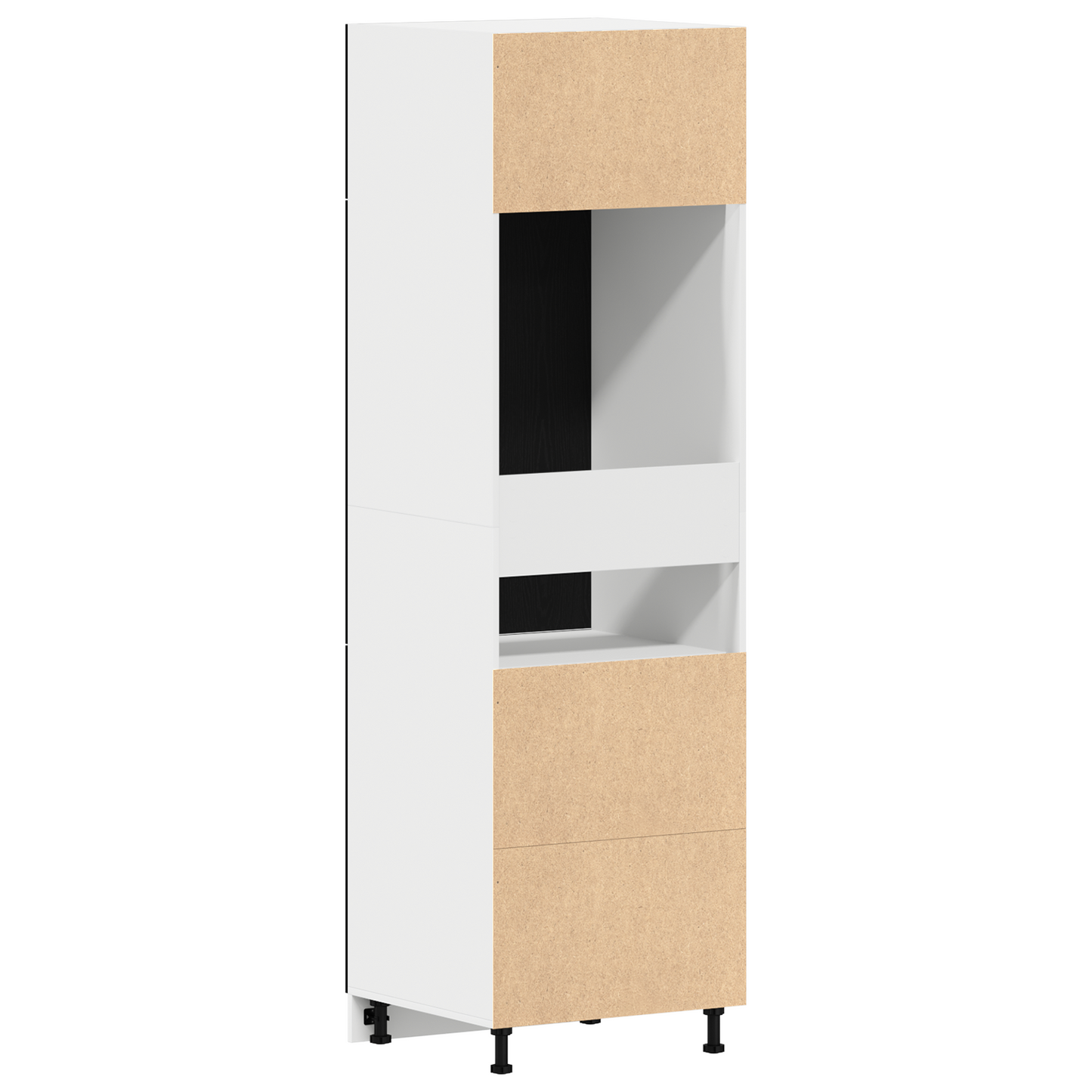 Køleskabsskab I Sort Egetræ - 60X57X207 Cm
