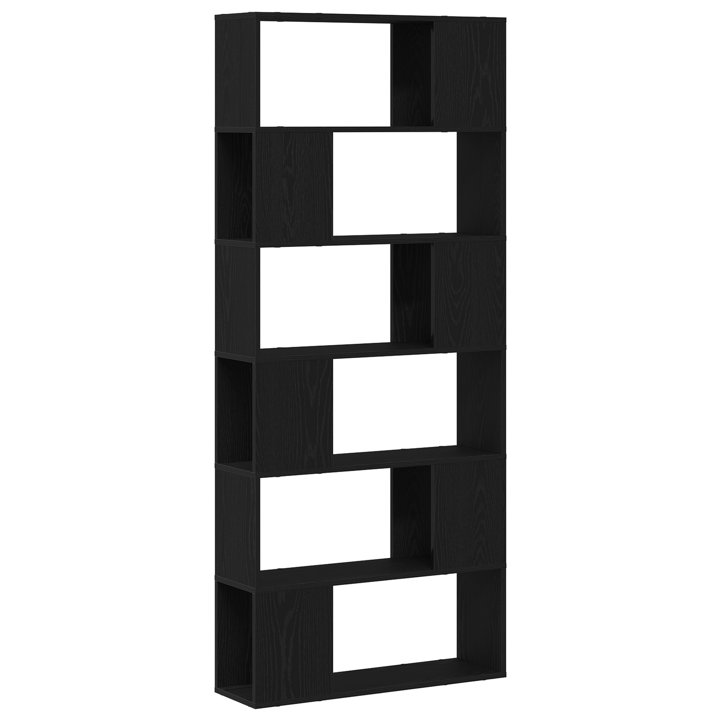 Underholdningscenter Sort 80 X 24 X 186 Cm Konstrueret Træ