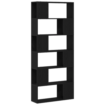 Underholdningscenter Sort 80 X 24 X 186 Cm Konstrueret Træ