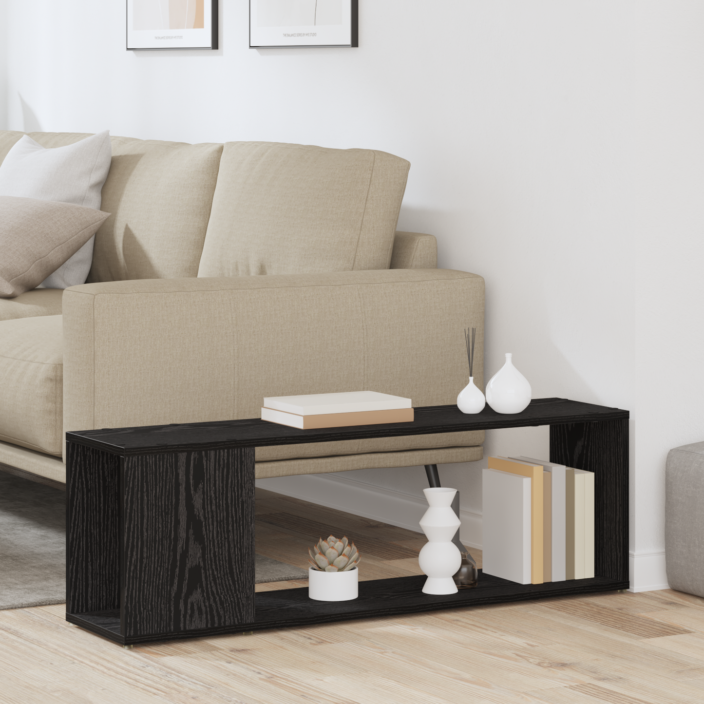 Underholdningscenter Sort 100 X 24 X 32 Cm Konstrueret Træ