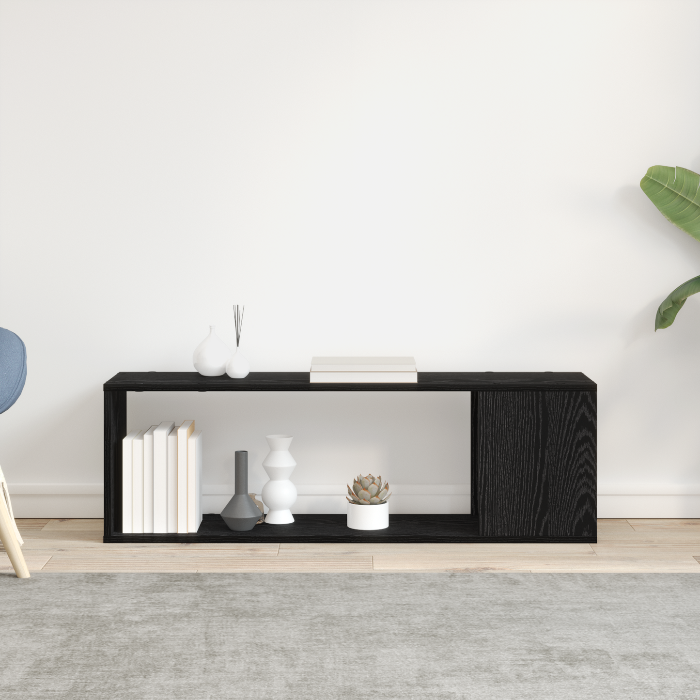 Underholdningscenter Sort 100 X 24 X 32 Cm Konstrueret Træ