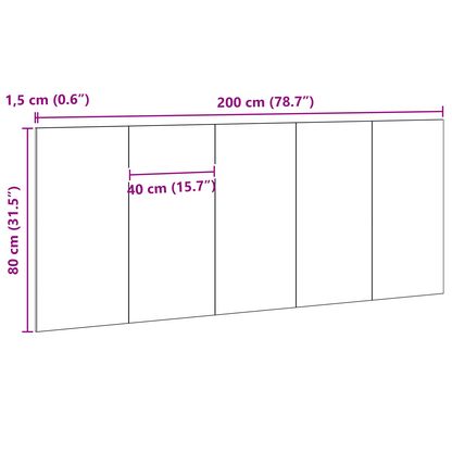 Seng Hovedgavl Sort Eg 200X1,5X80 Cm Ingeniørtræ