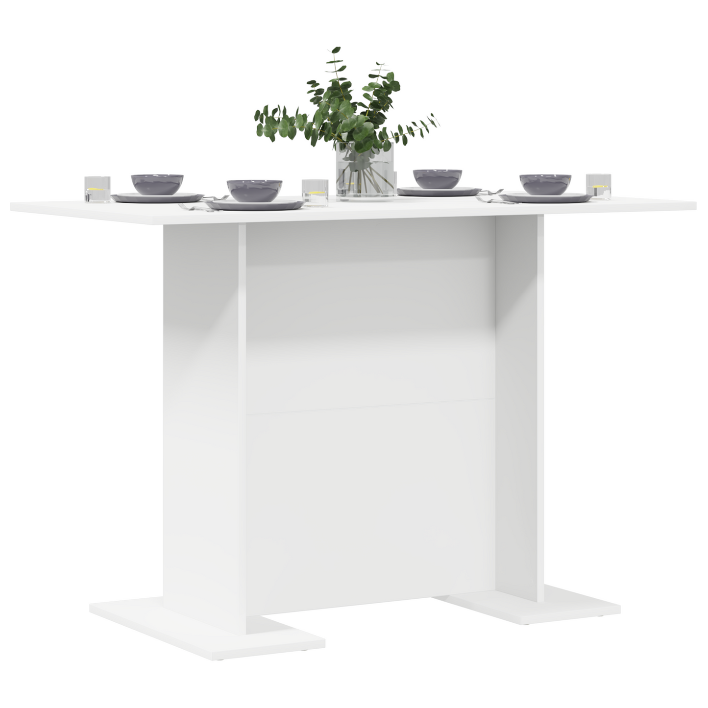 Spisebord Hvid 110X60X75 Cm Konstrueret Træ