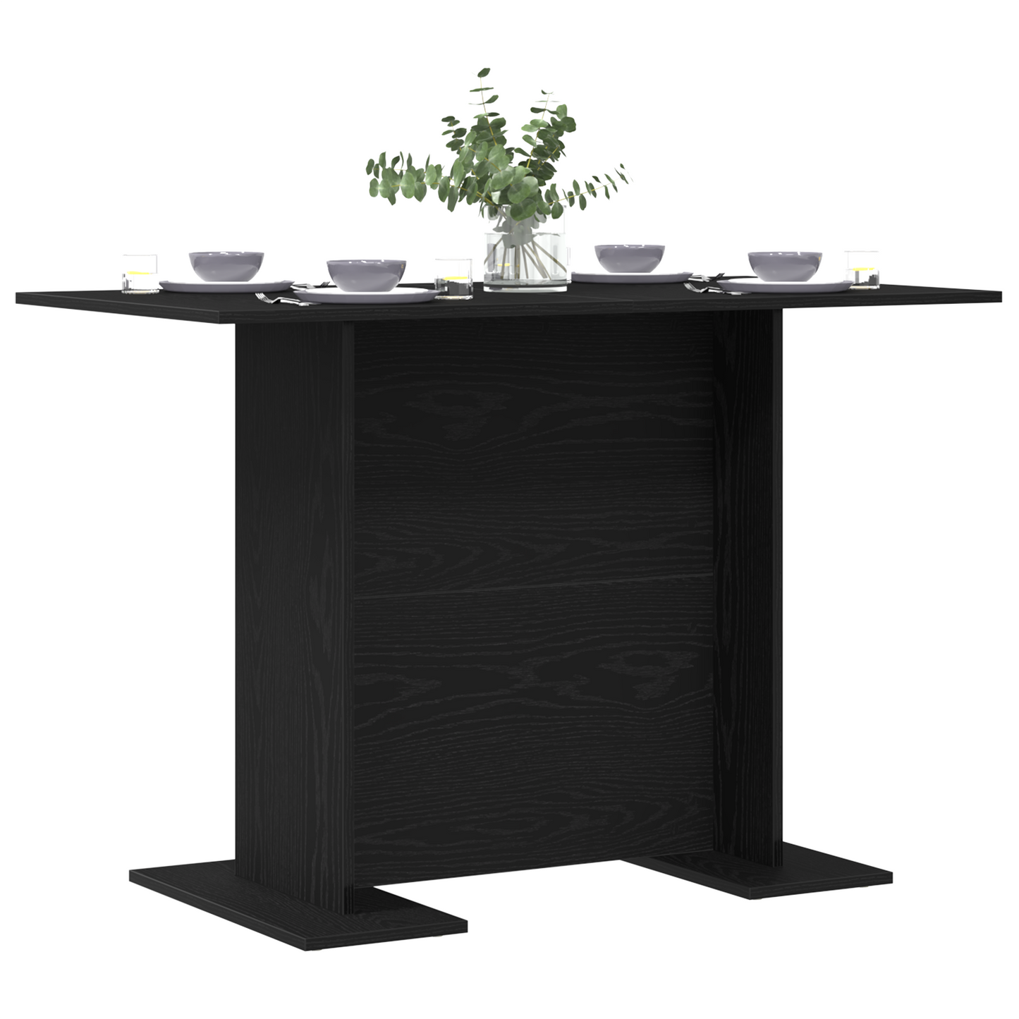 Spisebord Sort Eg 110X60X75 Cm Konstrueret Træ