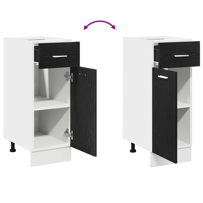 Sort Eg Skuffe Bundskab - 30X46X81.5 Cm