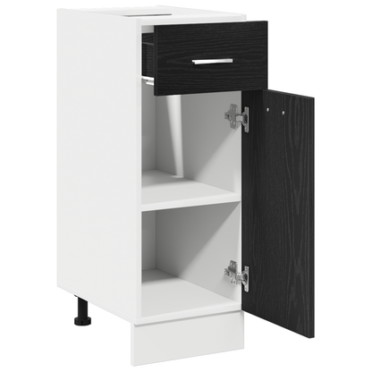 Sort Eg Skuffe Bundskab - 30X46X81.5 Cm