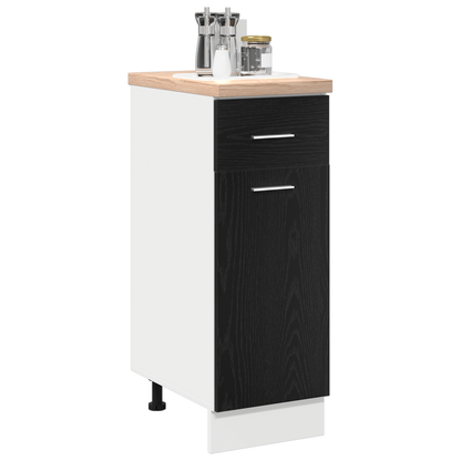 Sort Eg Skuffe Bundskab - 30X46X81.5 Cm