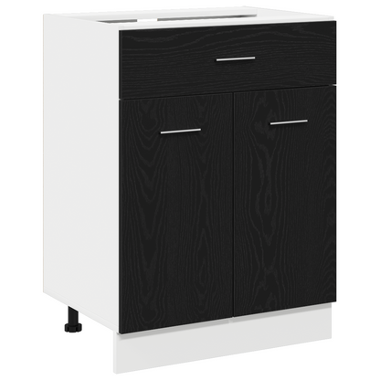 Sort Eg Skuffebundskab - 60X46X81.5 Cm Lavet Af Konstrueret Træ