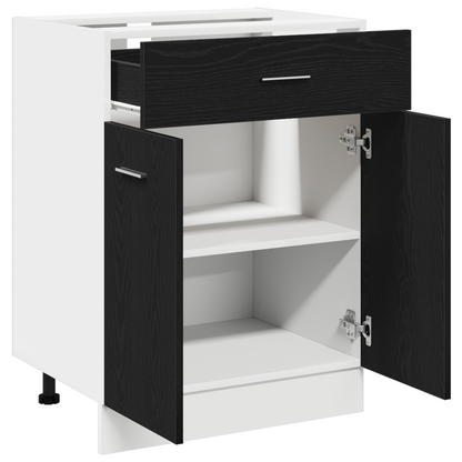 Sort Eg Skuffebundskab - 60X46X81.5 Cm Lavet Af Konstrueret Træ